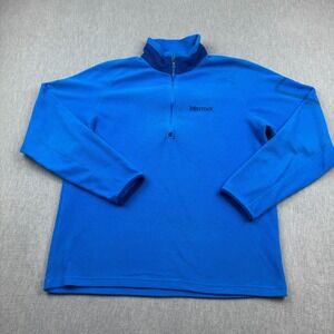 Marmot Sweater Mens Large Blue 1/2 Zip Pullover Rocklin Fleece Polartec Outdoors